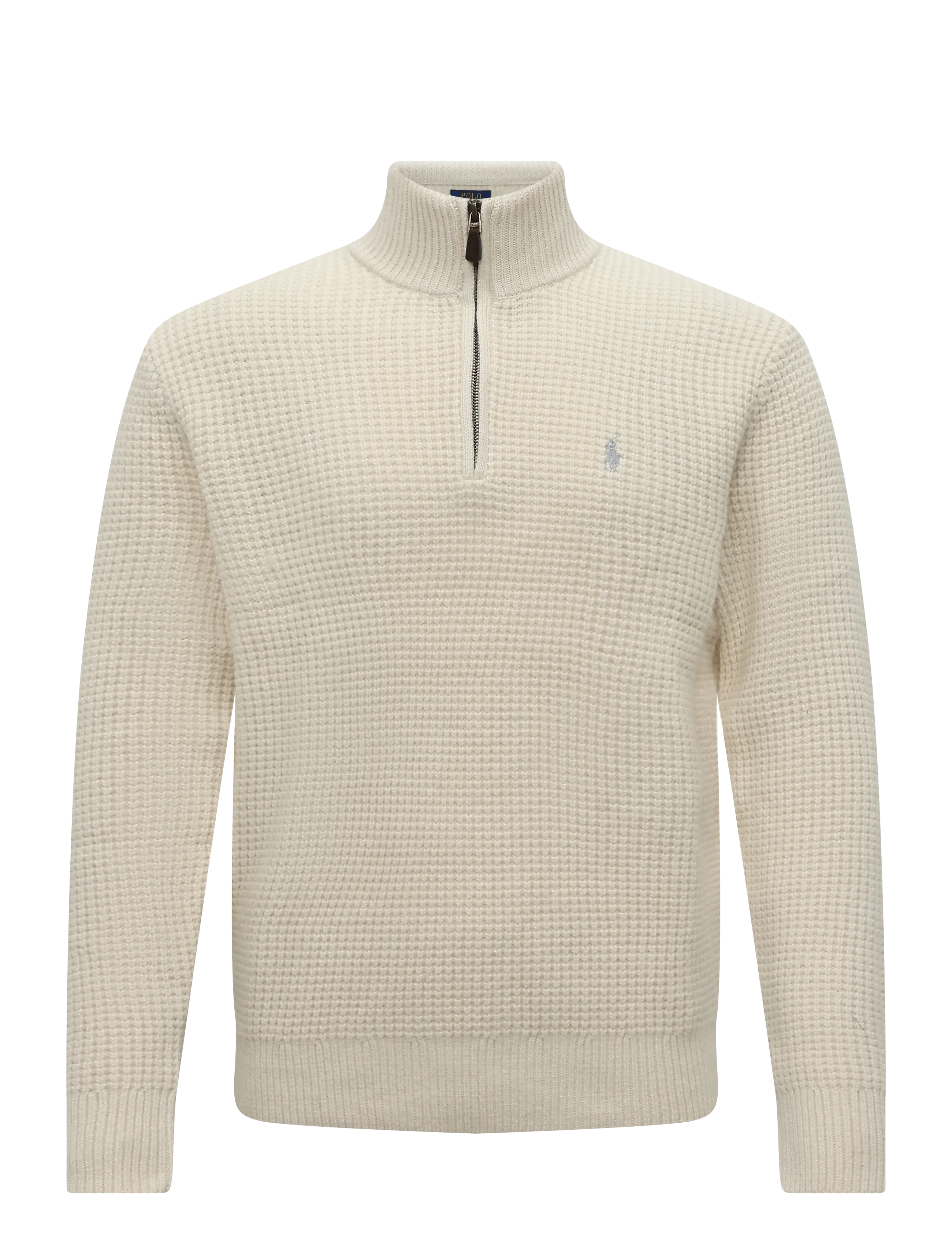 Polo Ralph Lauren Waffle-Knit Wool-Cotton Sweater - Kudumid - ANDOVER CREAM / cream