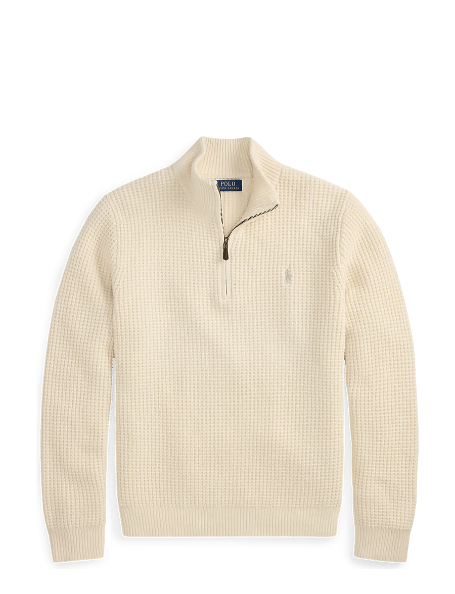 Polo Ralph Lauren - 2/16 WOOL COTTON-SWEATER-HALF ZIP - tõmblukk-kaelusega dressipluusid - andover cream - 2