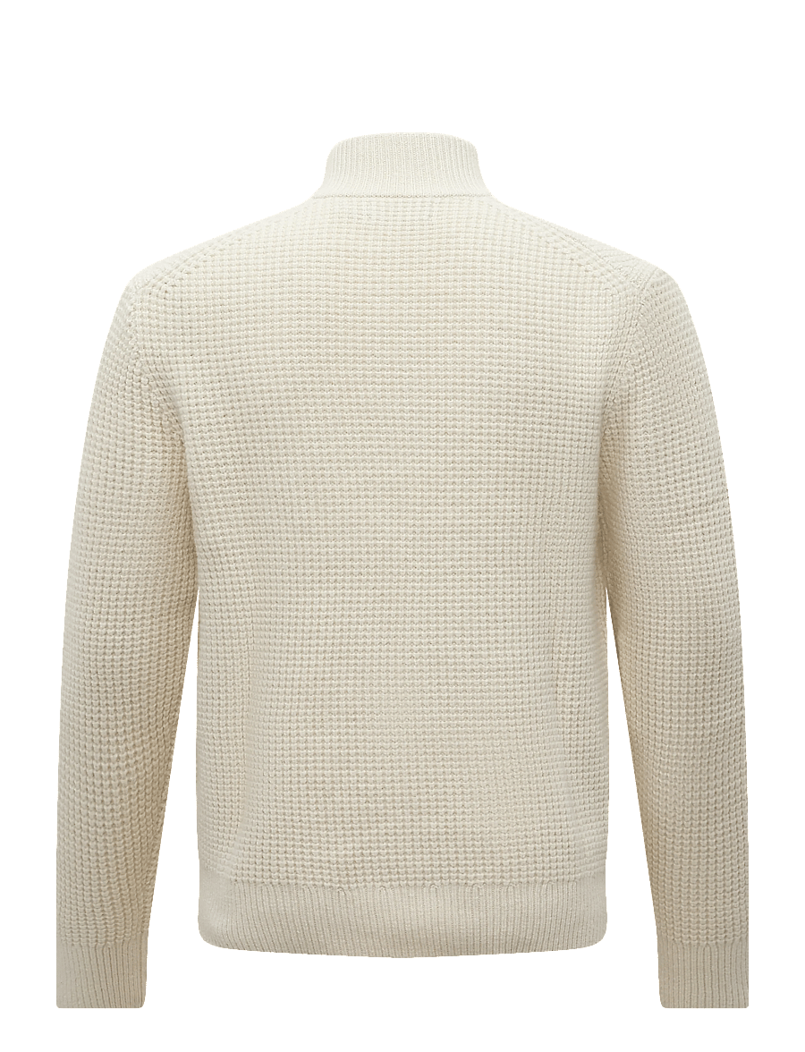 Polo Ralph Lauren - Waffle-Knit Wool-Cotton Sweater - half zip-trøjer - andover cream - 3