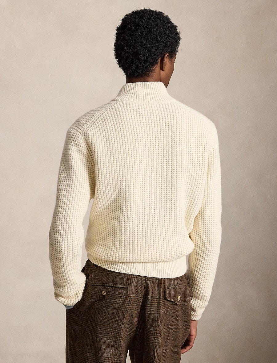 Polo Ralph Lauren - 2/16 WOOL COTTON-SWEATER-HALF ZIP - tõmblukk-kaelusega dressipluusid - andover cream - 3