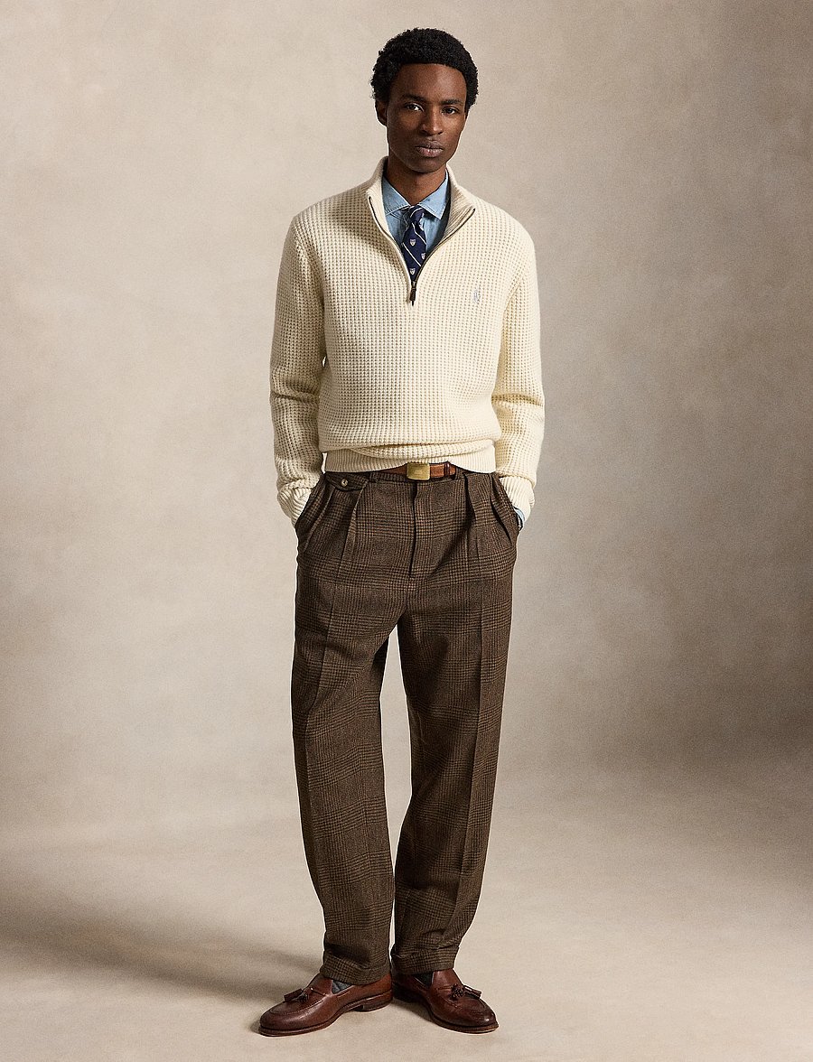Polo Ralph Lauren - 2/16 WOOL COTTON-SWEATER-HALF ZIP - tõmblukk-kaelusega dressipluusid - andover cream - 5