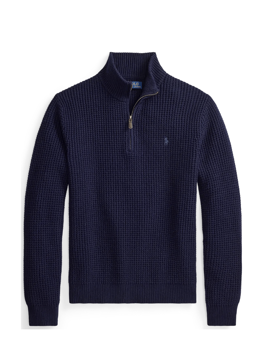 Polo Ralph Lauren - 2/16 WOOL COTTON-SWEATER-HALF ZIP - half zip - hunter navy - 2