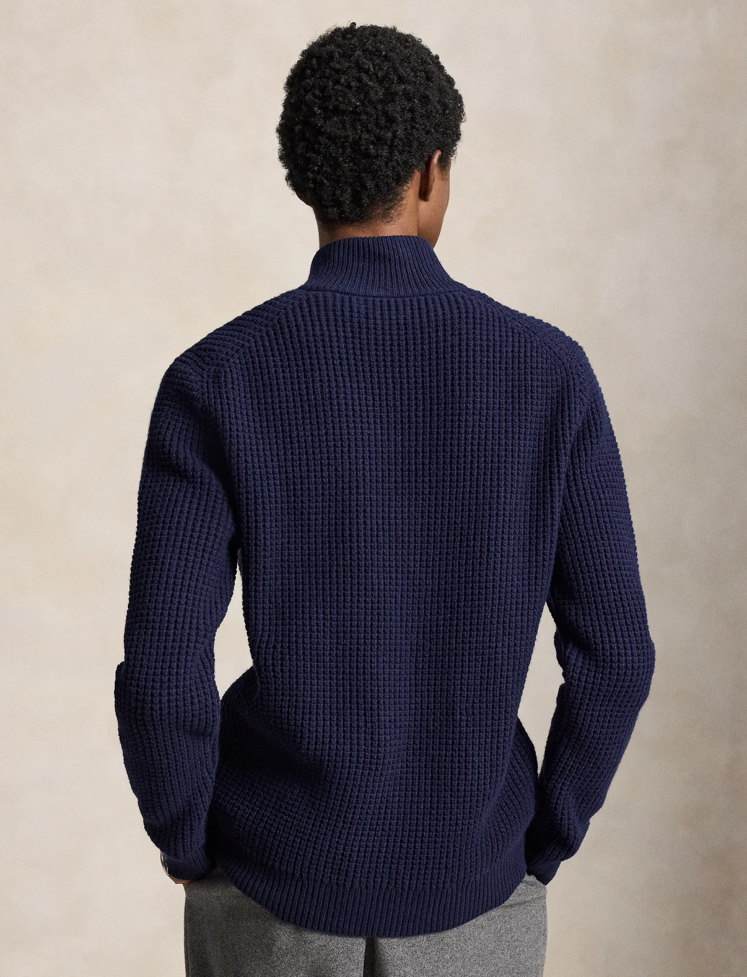 Polo Ralph Lauren - Waffle-Knit Wool-Cotton Sweater - hunter navy - 3