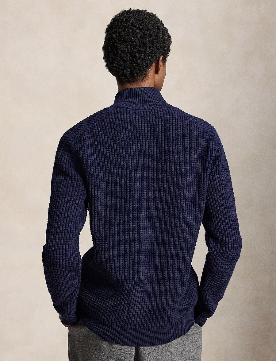 Polo Ralph Lauren - 2/16 WOOL COTTON-SWEATER-HALF ZIP - half zip - hunter navy - 3