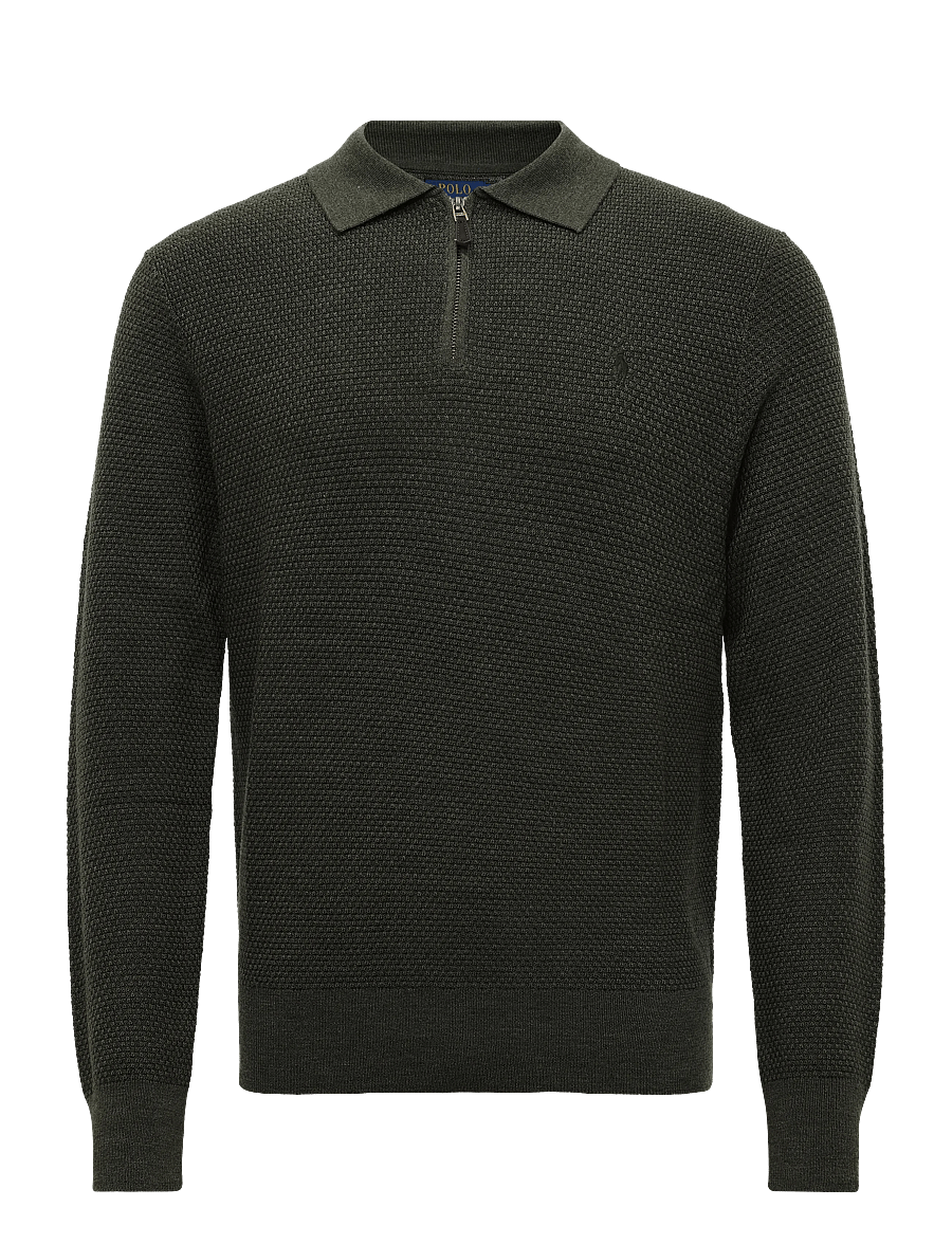 Polo Ralph Lauren - Washable Wool Polo-Collar Sweater - half zip-trøjer - cargo olive heath - 2