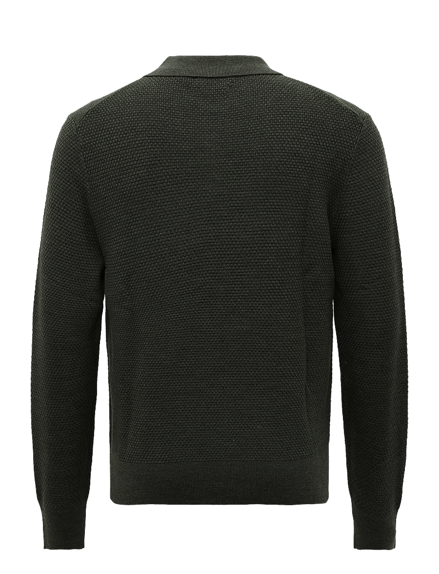 Polo Ralph Lauren - Washable Wool Polo-Collar Sweater - half zip-trøjer - cargo olive heath - 3