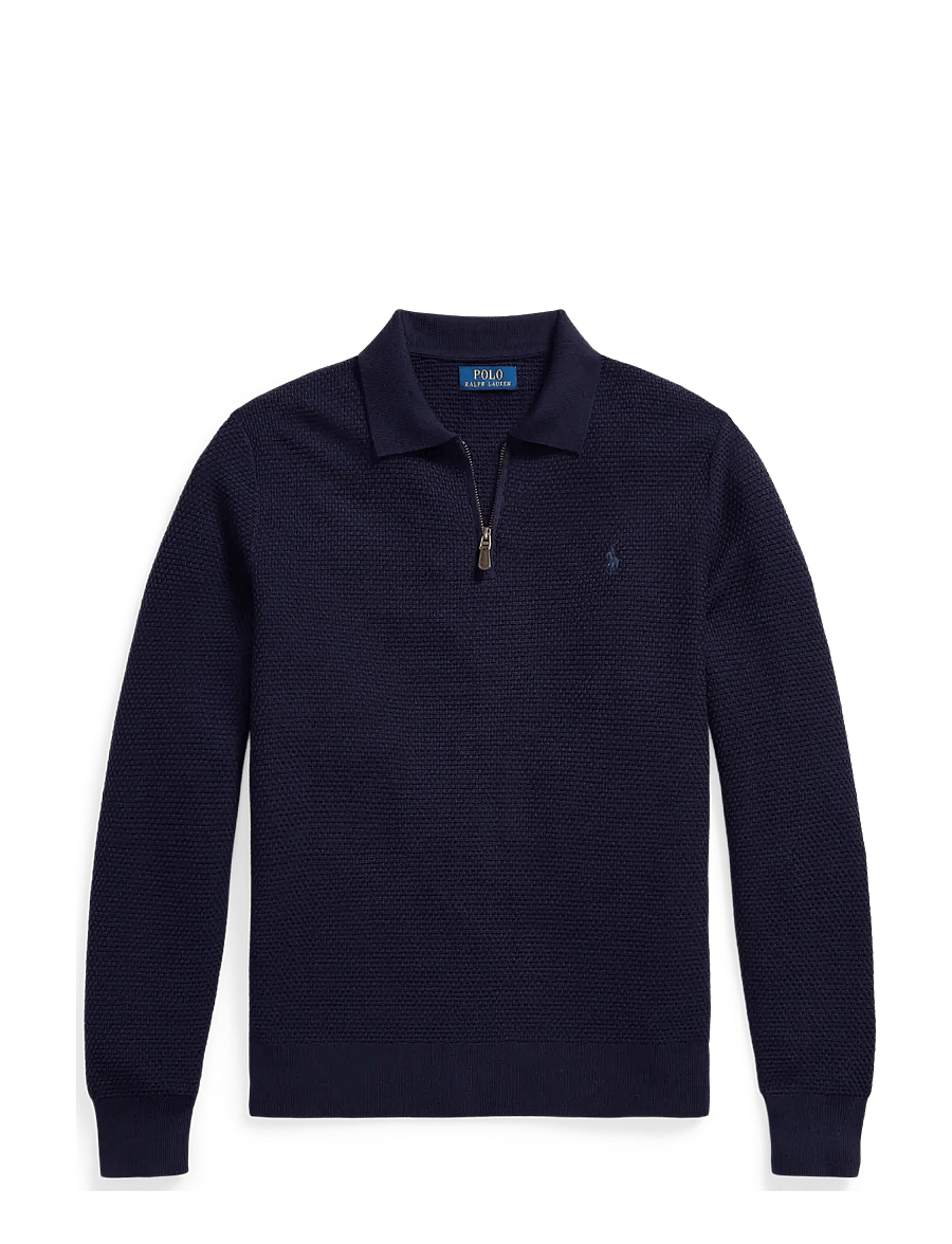 Polo Ralph Lauren - Washable Wool Polo-Collar Sweater - tõmblukk-kaelusega dressipluusid - hunter navy - 2