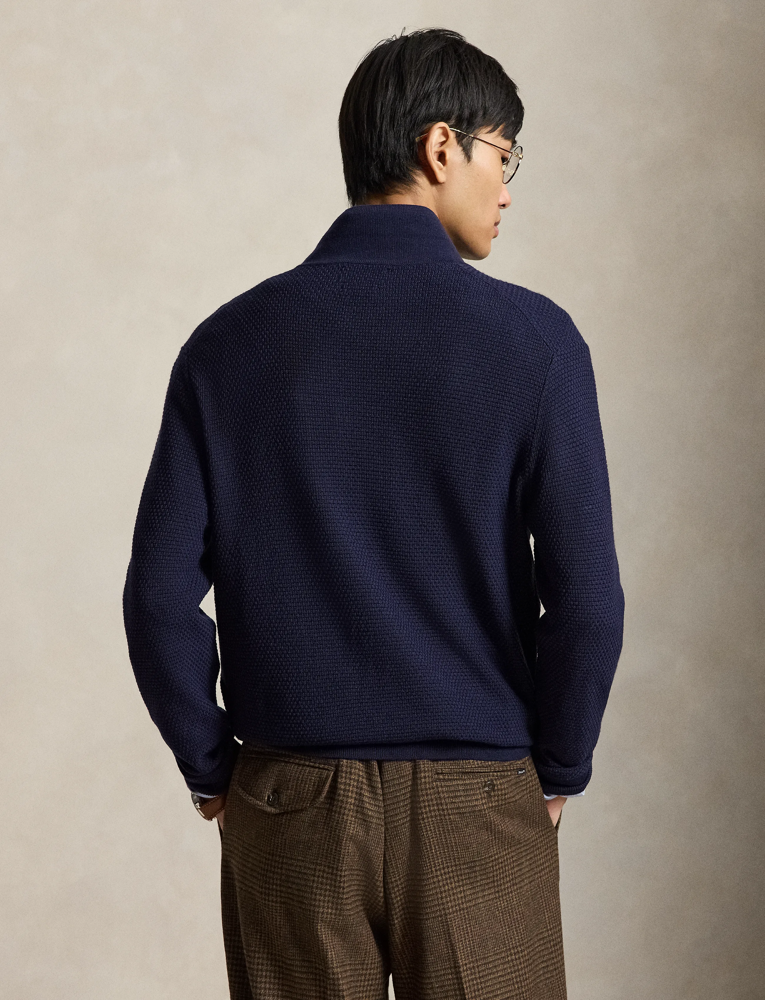 Polo Ralph Lauren - Washable Wool Polo-Collar Sweater - tõmblukk-kaelusega dressipluusid - hunter navy - 3