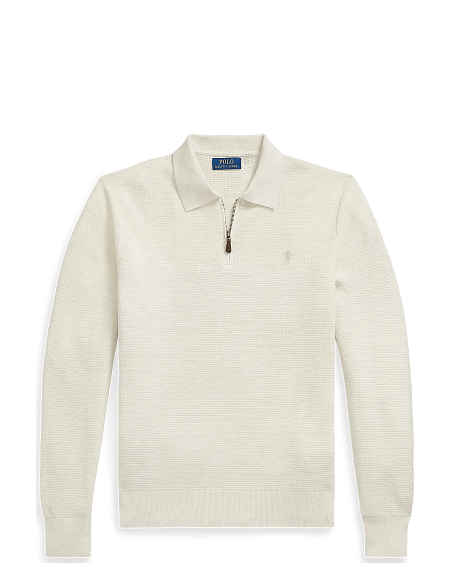 Polo Ralph Lauren - Washable Wool Polo-Collar Sweater - half zip-trøjer - trifle cream heat - 1