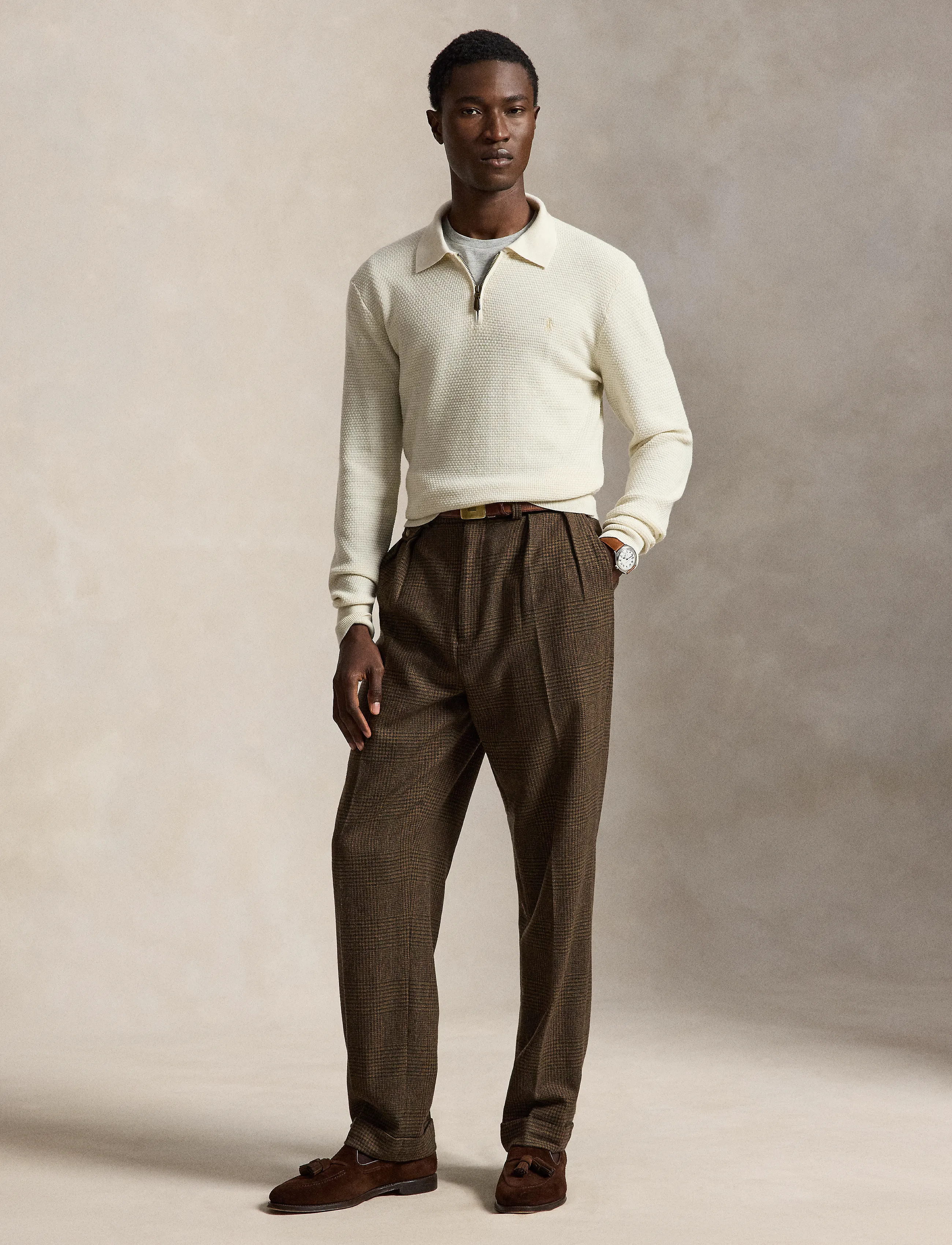 Polo Ralph Lauren - Washable Wool Polo-Collar Sweater - trifle cream heat - 3