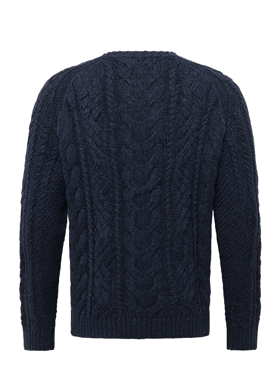 Polo Ralph Lauren - Aran-Knit Cotton Sweater - rundhals - navy combo - 3