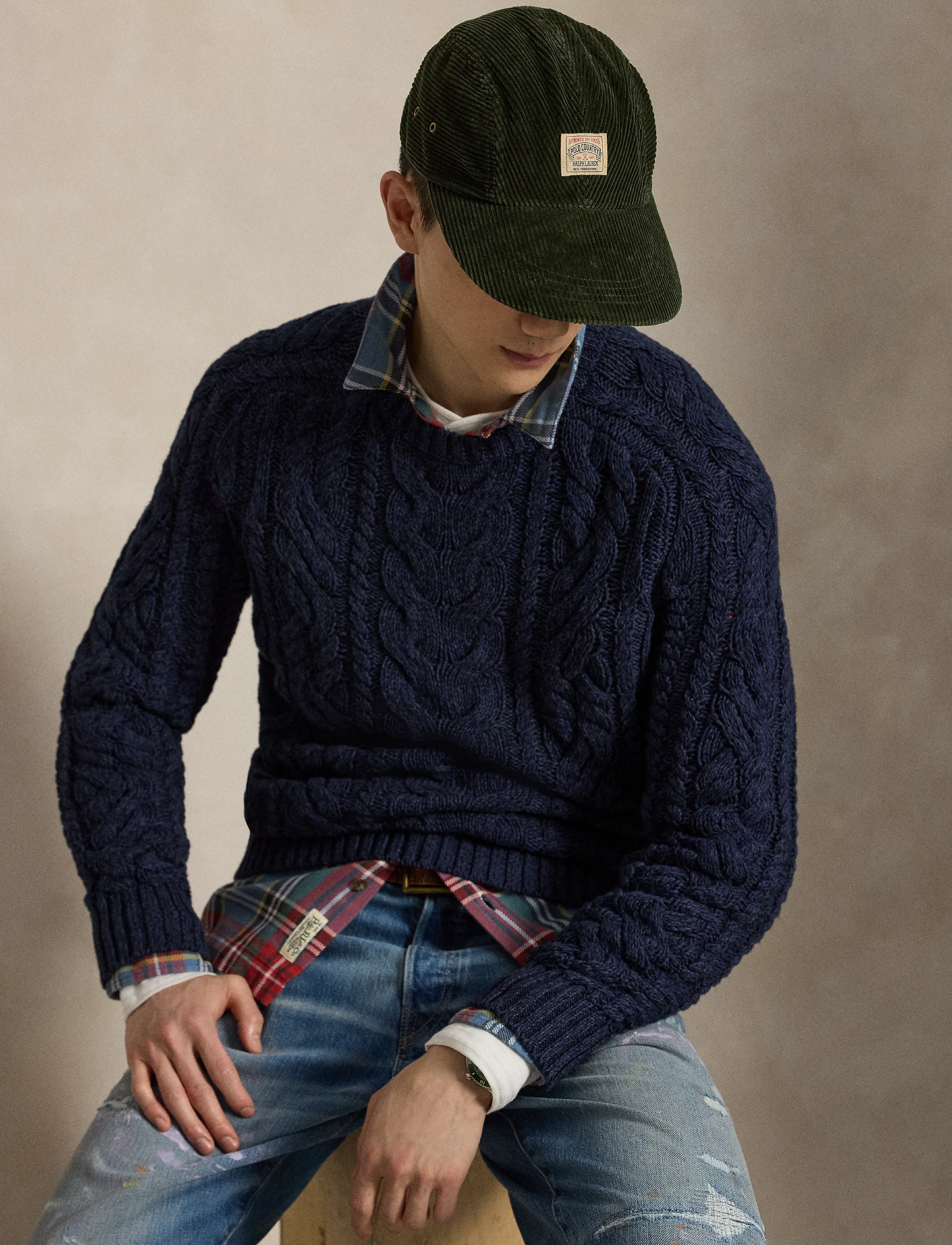 Polo Ralph Lauren - COTTON MARL-SWEATER-PULLOVER - round necks - navy combo - 4