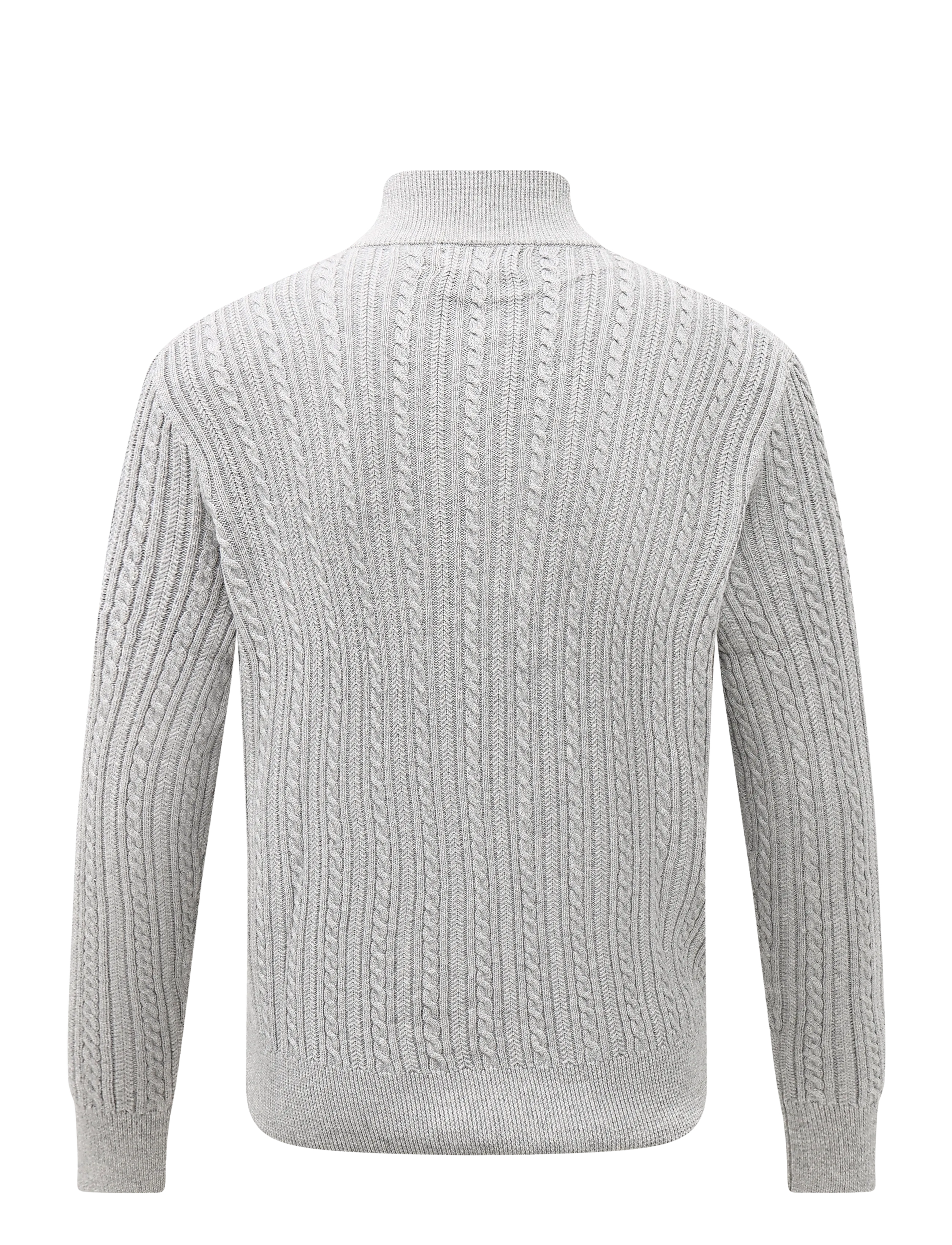 Polo Ralph Lauren - Cable-Knit Cotton Mockneck Sweater - tõmblukk-kaelusega dressipluusid - andover heather - 3