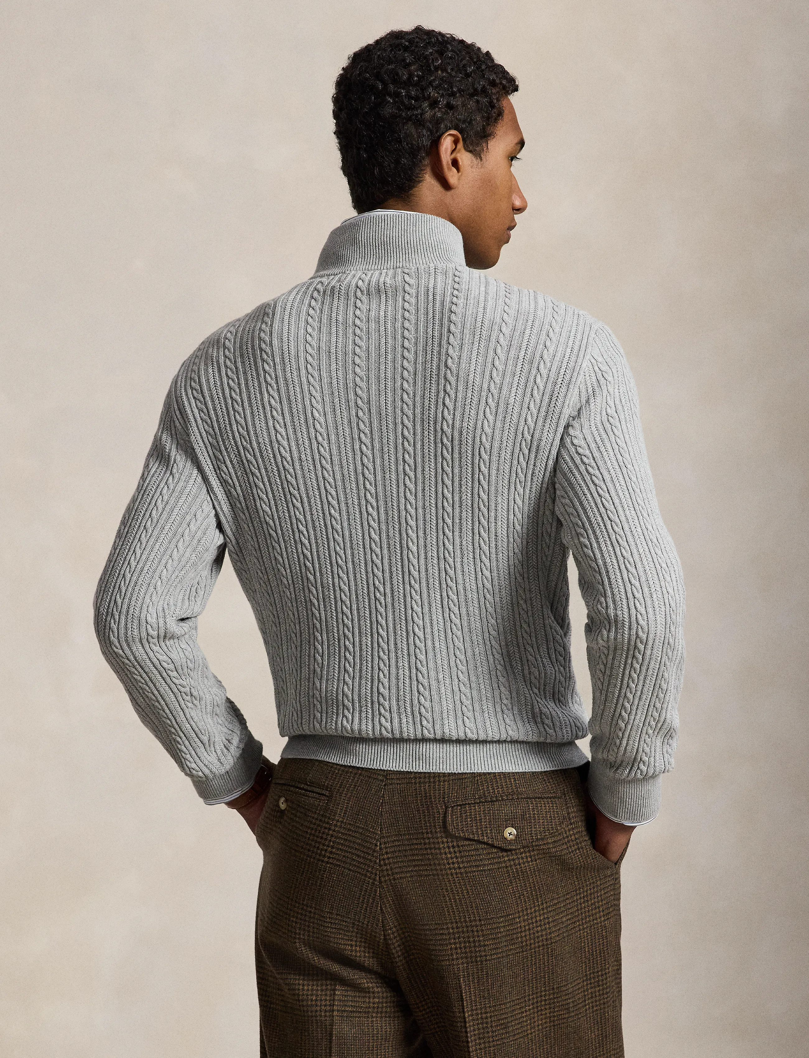 Polo Ralph Lauren Cable-Knit Cotton Mockneck Sweater stickade tröjor herr – bild 2