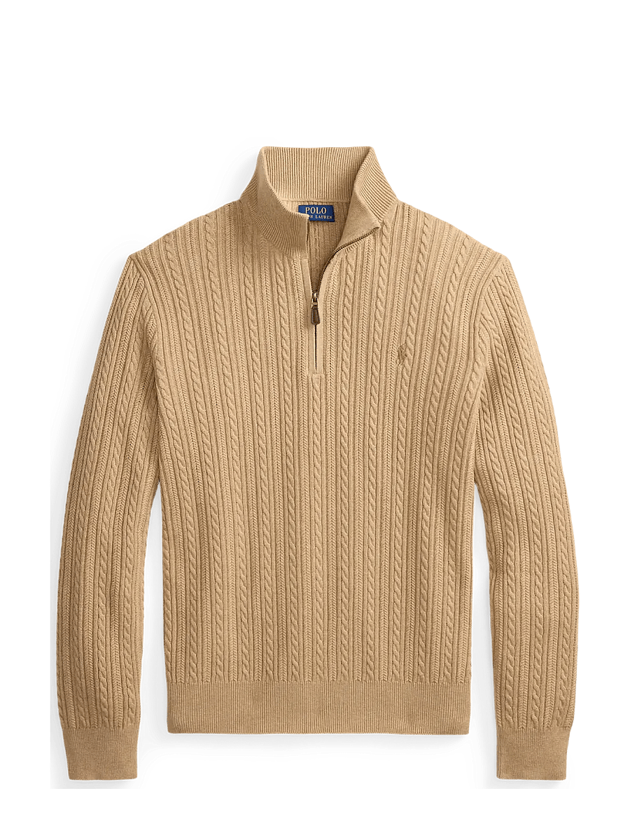 Polo Ralph Lauren - 2/32 COTTON-SWEATER-PULLOVER - half zip - camel melange - 1