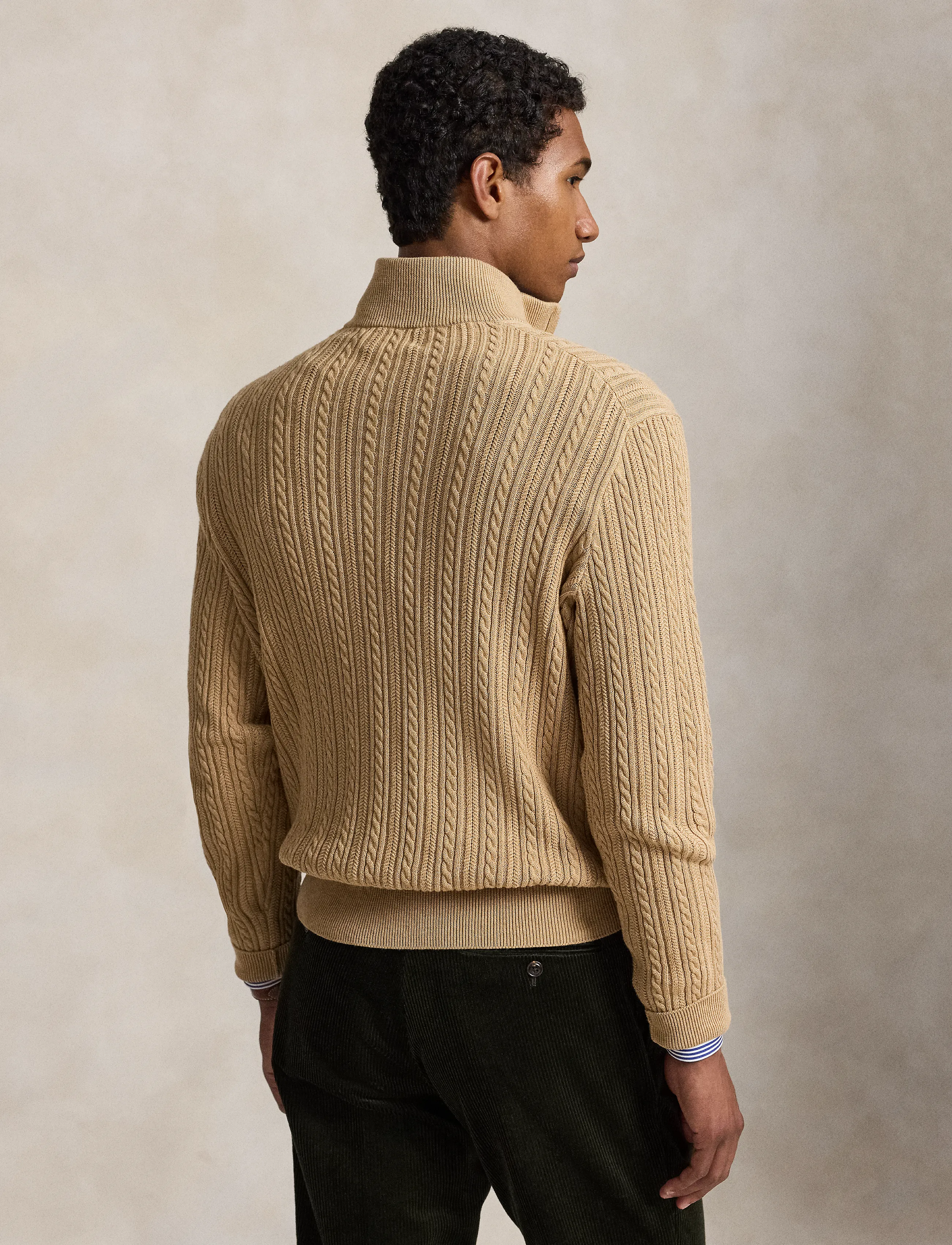 Polo Ralph Lauren - 2/32 COTTON-SWEATER-PULLOVER - half zip - camel melange - 2