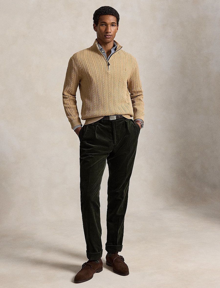 Polo Ralph Lauren - 2/32 COTTON-SWEATER-PULLOVER - half zip - camel melange - 3