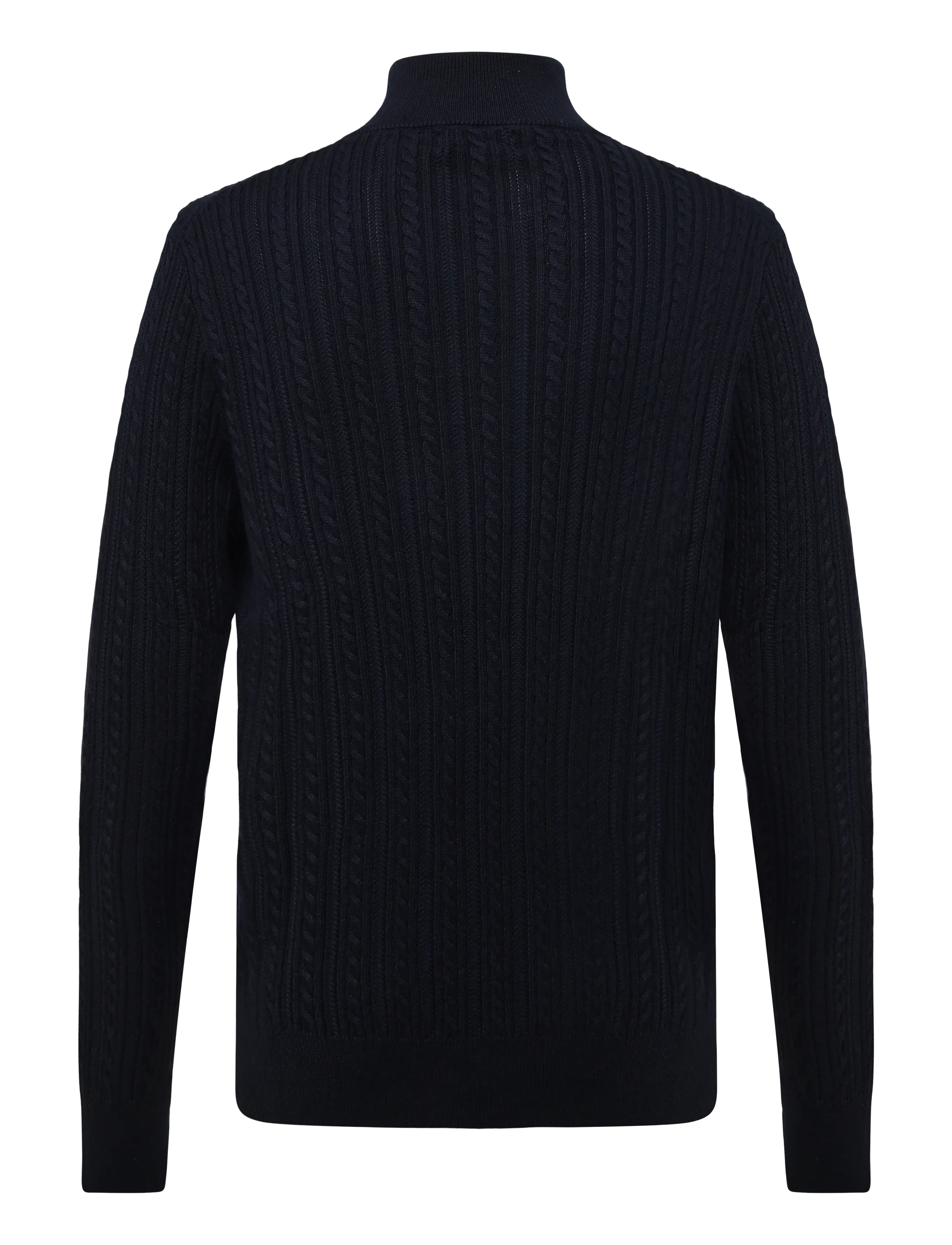 Polo Ralph Lauren - Cable-Knit Cotton Mockneck Sweater - half zip - hunter navy - 3