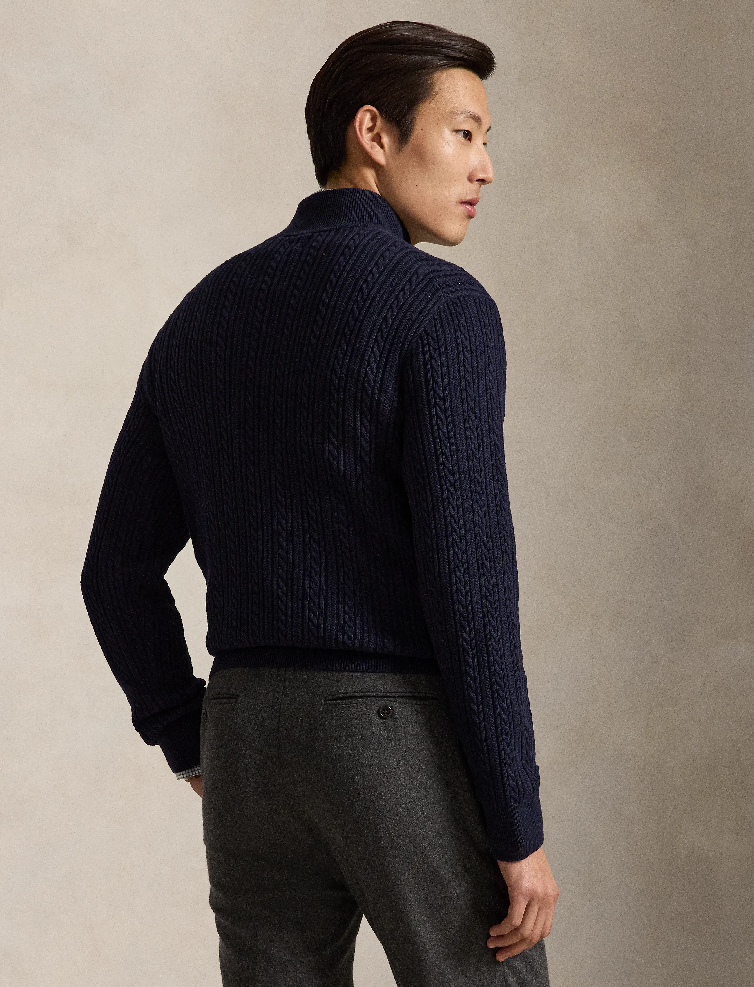 Polo Ralph Lauren - 2/32 COTTON-SWEATER-PULLOVER - half zip - hunter navy - 2