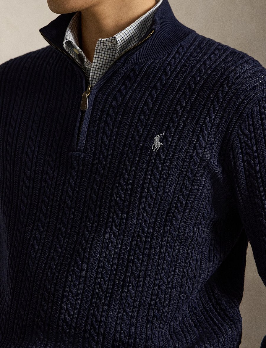 Polo Ralph Lauren - 2/32 COTTON-SWEATER-PULLOVER - half zip - hunter navy - 3