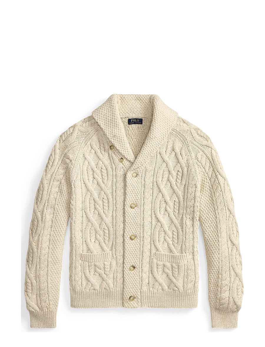 Polo Ralph Lauren - Aran-Knit Cotton Shawl Cardigan - oatmeal combo - 1