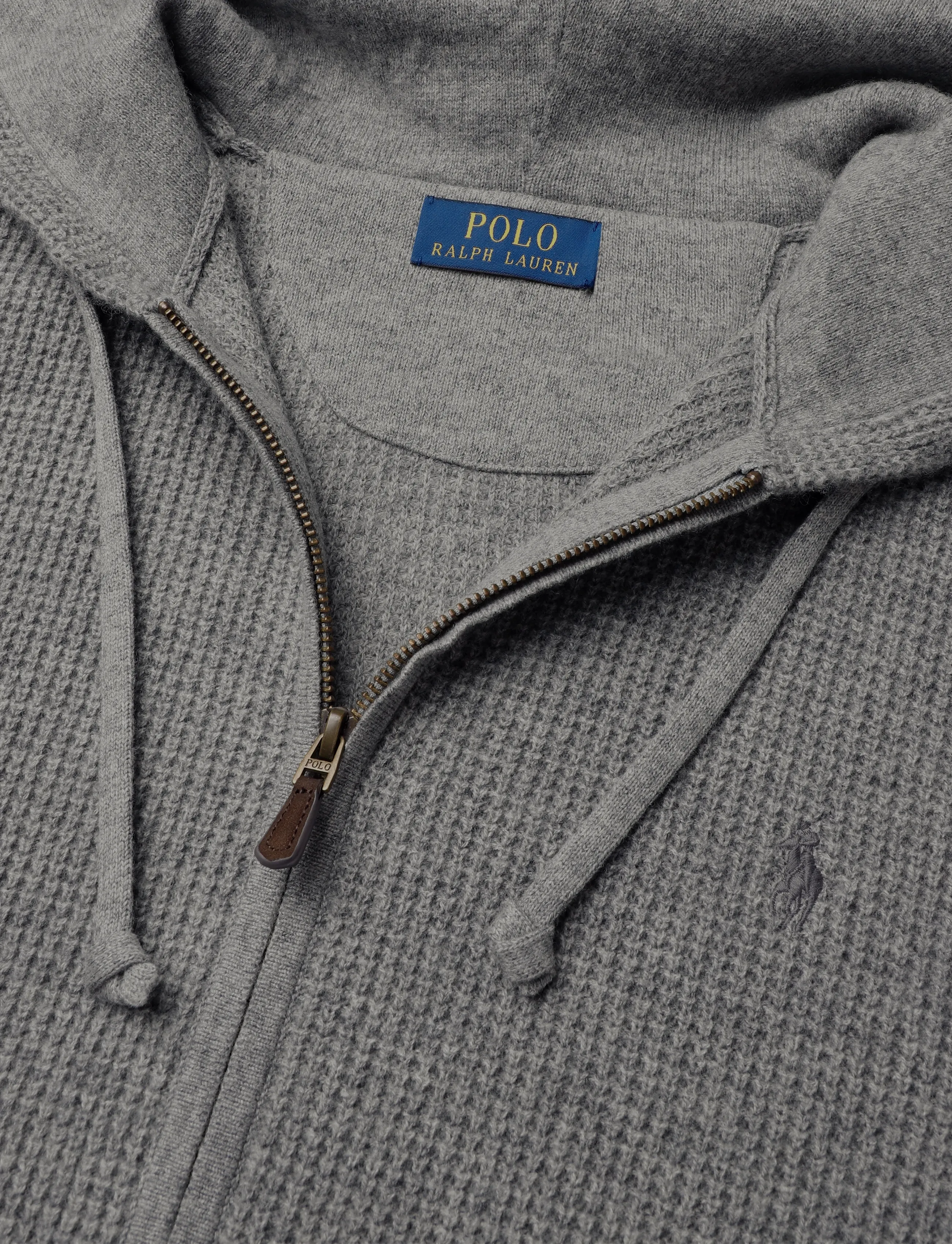 Polo Ralph Lauren - 2/28 WOOL COTTON-SWEATER-PULLOVER - pullover mit durchgehendem reißverschluss - fawn grey heather - 2