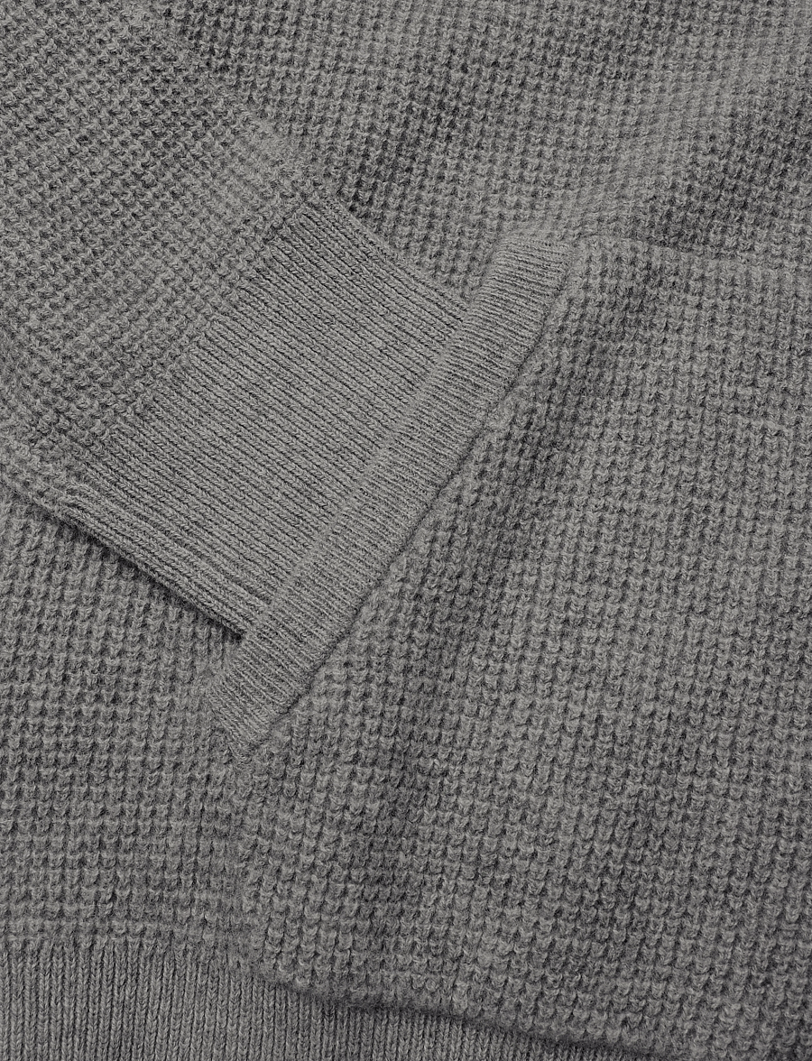 Polo Ralph Lauren - 2/28 WOOL COTTON-SWEATER-PULLOVER - pullover mit durchgehendem reißverschluss - fawn grey heather - 3