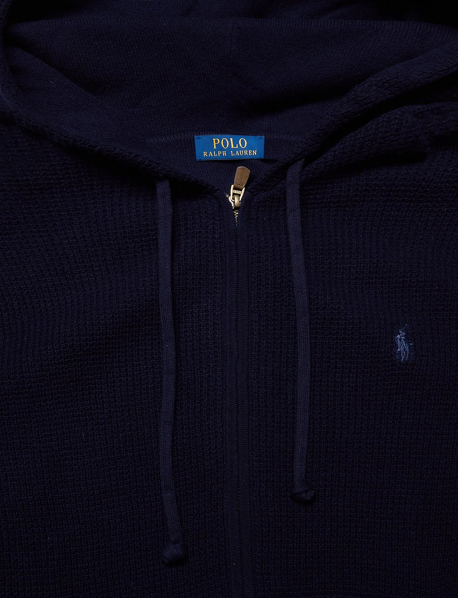 Polo Ralph Lauren - 2/28 WOOL COTTON-SWEATER-PULLOVER - full zip tröjor - hunter navy - 2
