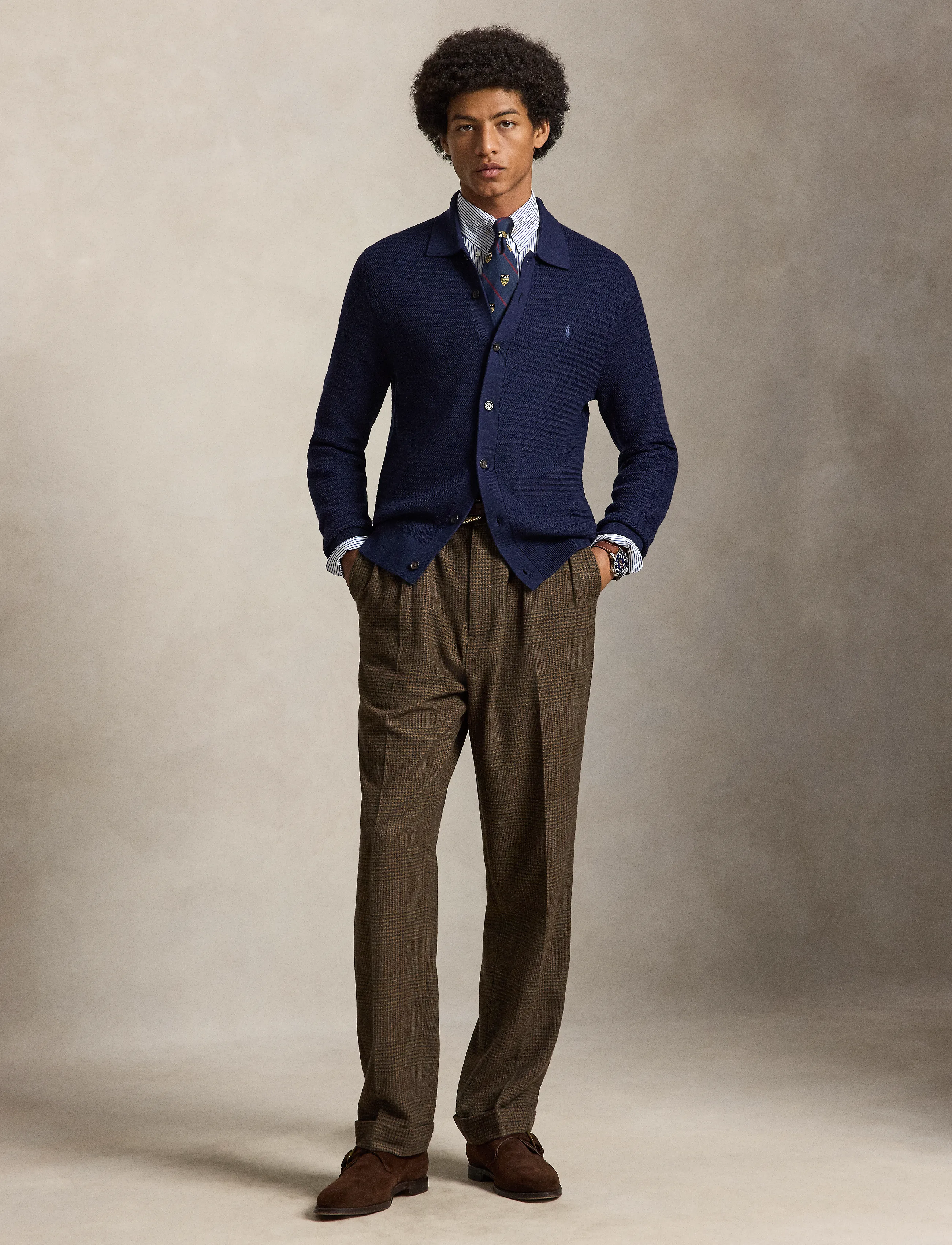 Polo Ralph Lauren - Washable Wool Polo-Collar Cardigan - neuletakit - hunter navy - 5