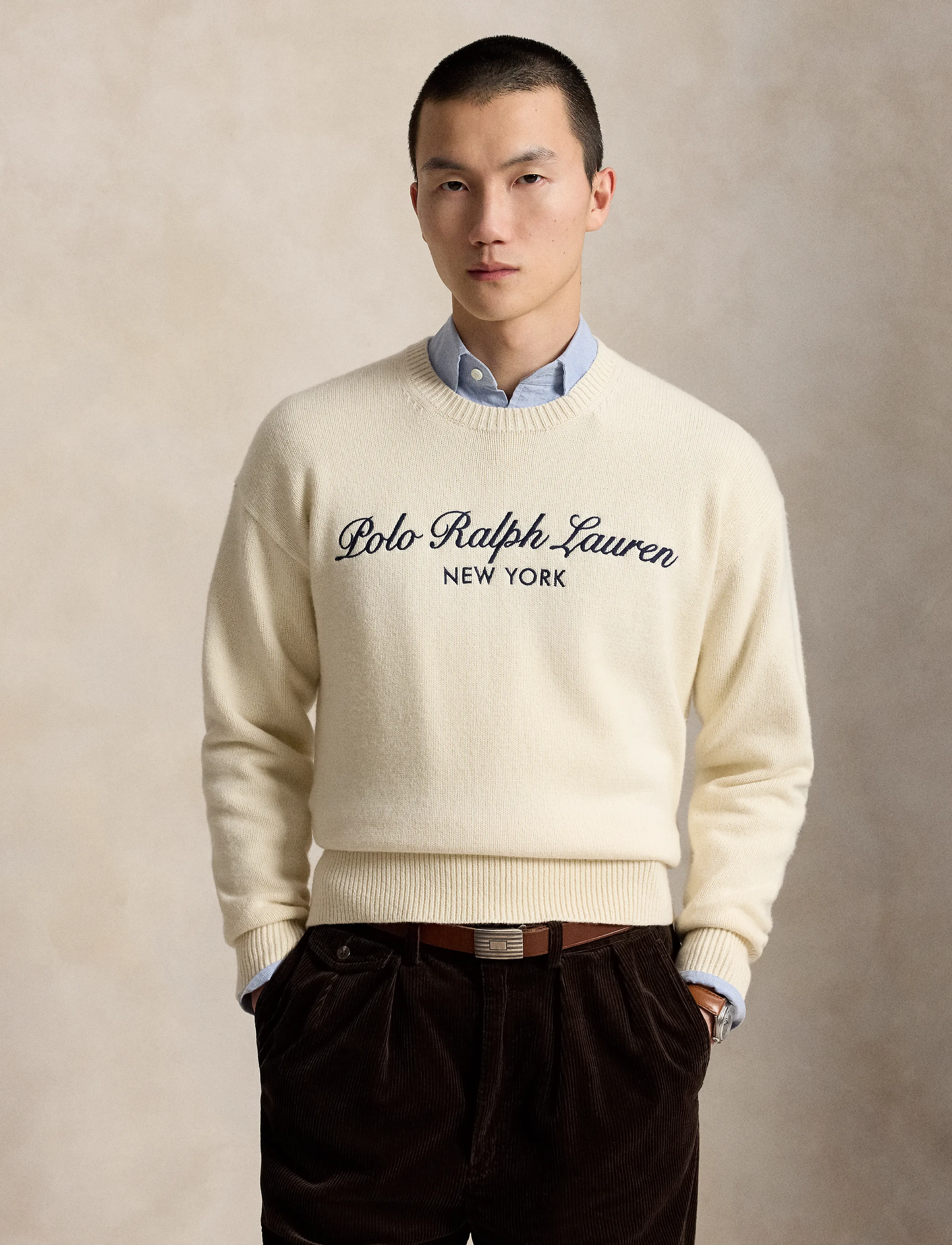 Polo Ralph Lauren Relaxed Fit Wool-Cotton Sweater - Strik - ANDOVER CREAM / cream