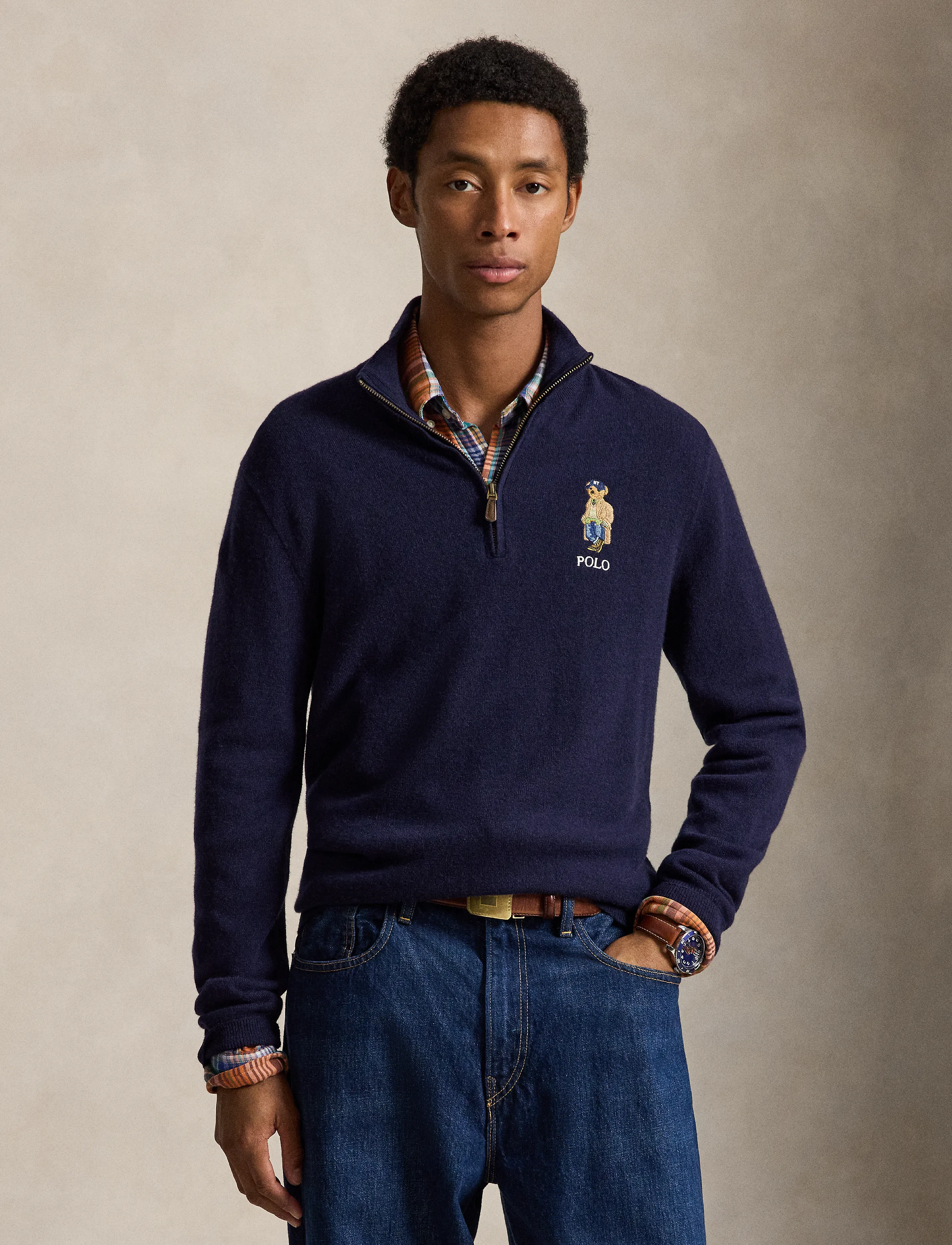 Polo Ralph Lauren - Polo Bear Wool Quarter-Zip Sweater - hunter navy - 1