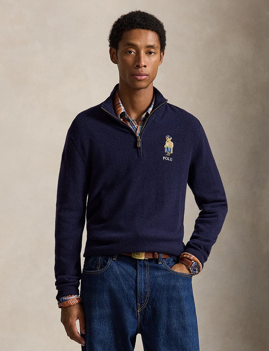 Polo Ralph Lauren - Polo Bear Wool Quarter-Zip Sweater - hunter navy - 1