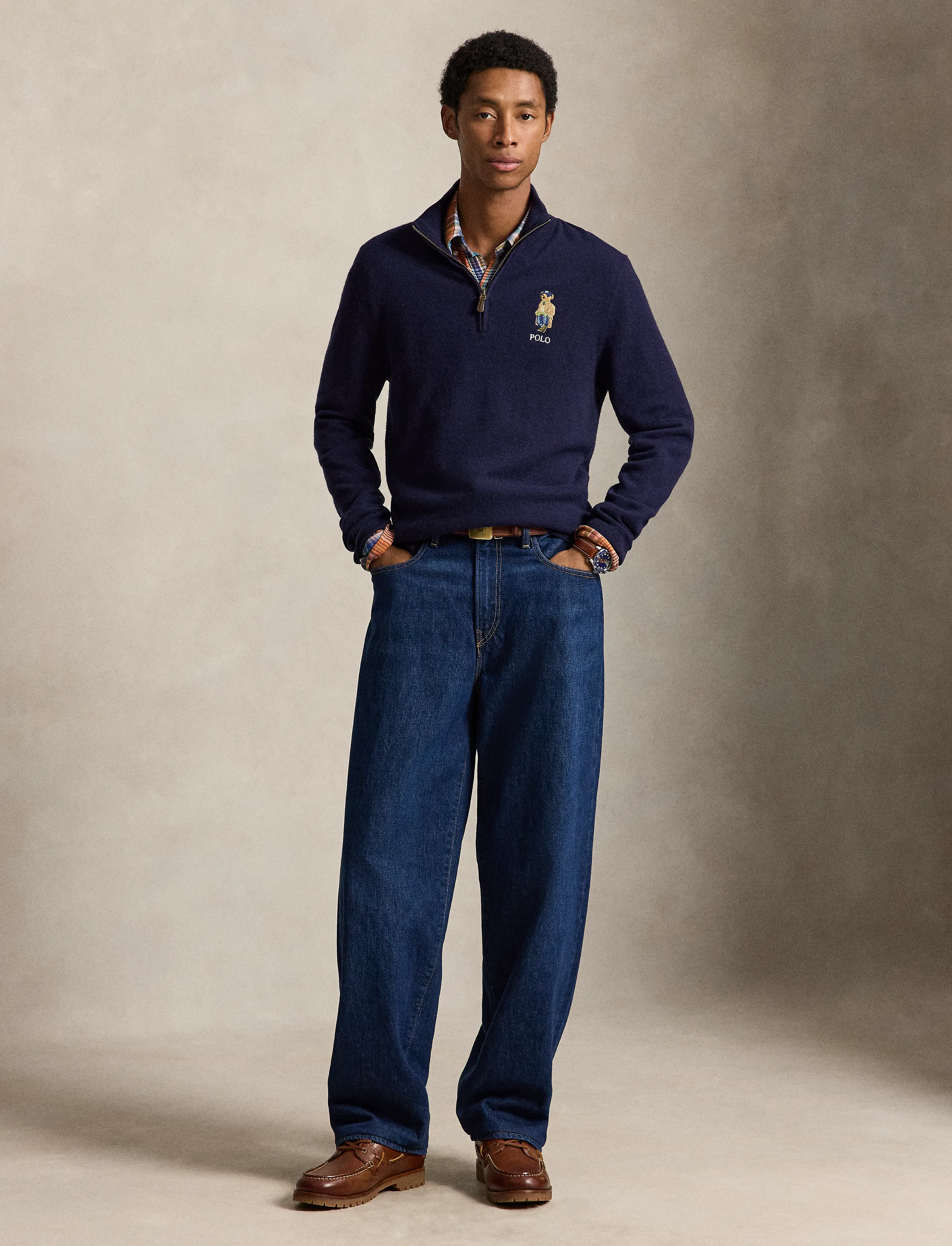 Polo Ralph Lauren - Polo Bear Wool Quarter-Zip Sweater - hunter navy - 5