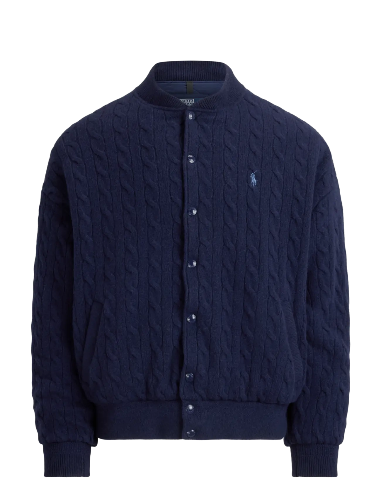 Polo Ralph Lauren Kabelstickad baseballjacka Relaxed Fit - Kläder - HUNTER NAVY / navy