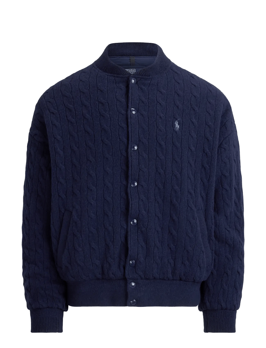 Polo Ralph Lauren - Relaxed Fit Cable-Knit Sweater Jacket - hunter navy - 2