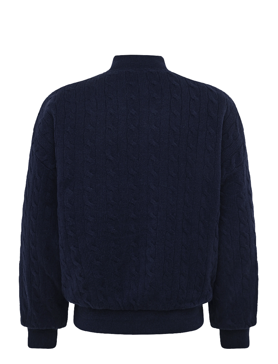 Polo Ralph Lauren - Relaxed Fit Cable-Knit Sweater Jacket - cardigans - hunter navy - 3