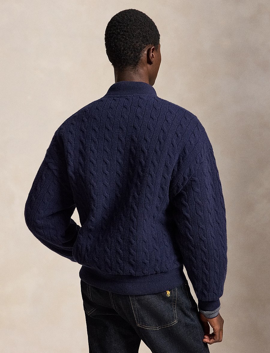 Polo Ralph Lauren - Relaxed Fit Cable-Knit Sweater Jacket - hunter navy - 3