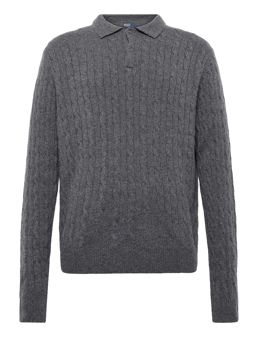 Polo Ralph Lauren - 2/28 CASHMERE SFA-SWEATER-PULLOVER - langärmelige strick-polohemden - static grey heath - 0
