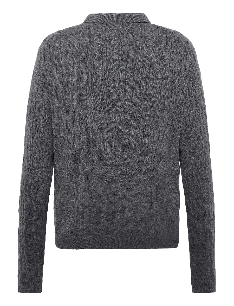Polo Ralph Lauren - 2/28 CASHMERE SFA-SWEATER-PULLOVER - langärmelige strick-polohemden - static grey heath - 1