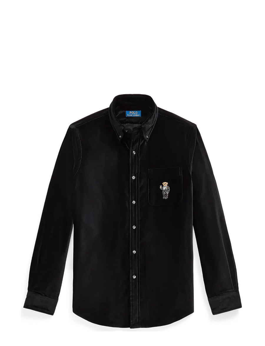 Polo Ralph Lauren - Classic Fit Martini Bear Velvet Shirt - polo black - 0