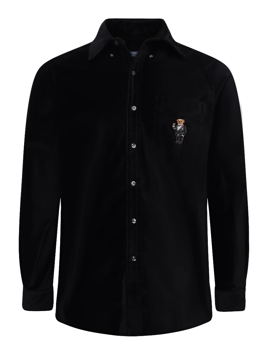 Polo Ralph Lauren - Martini Bear sammetsskjorta Classic Fit - casual skjortor - polo black - 0