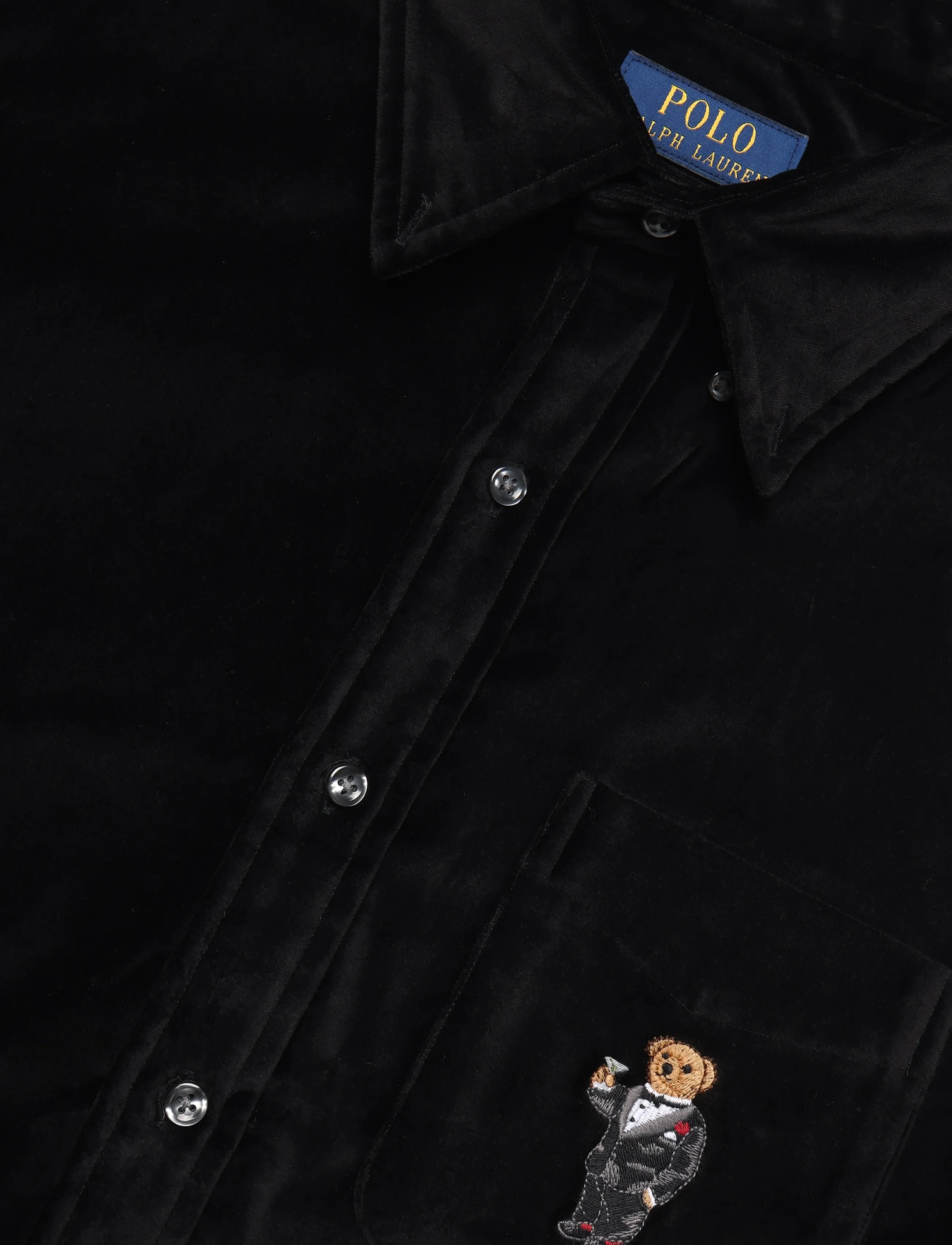 Polo Ralph Lauren - Martini Bear sammetsskjorta Classic Fit - casual skjortor - polo black - 2