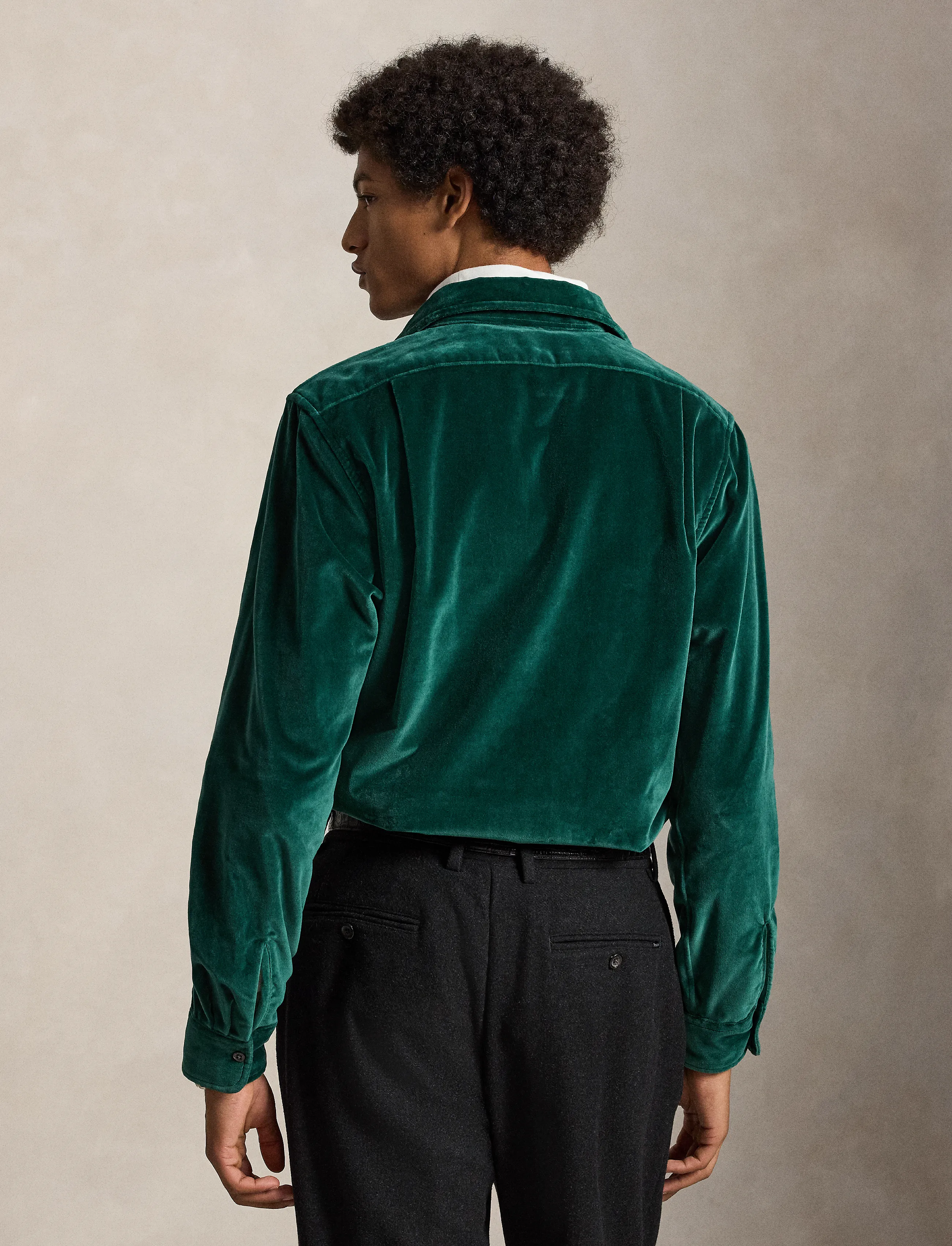 Polo Ralph Lauren - Classic Fit Embroidered Velvet Shirt - basic-hemden - 4487b moss agate - 2