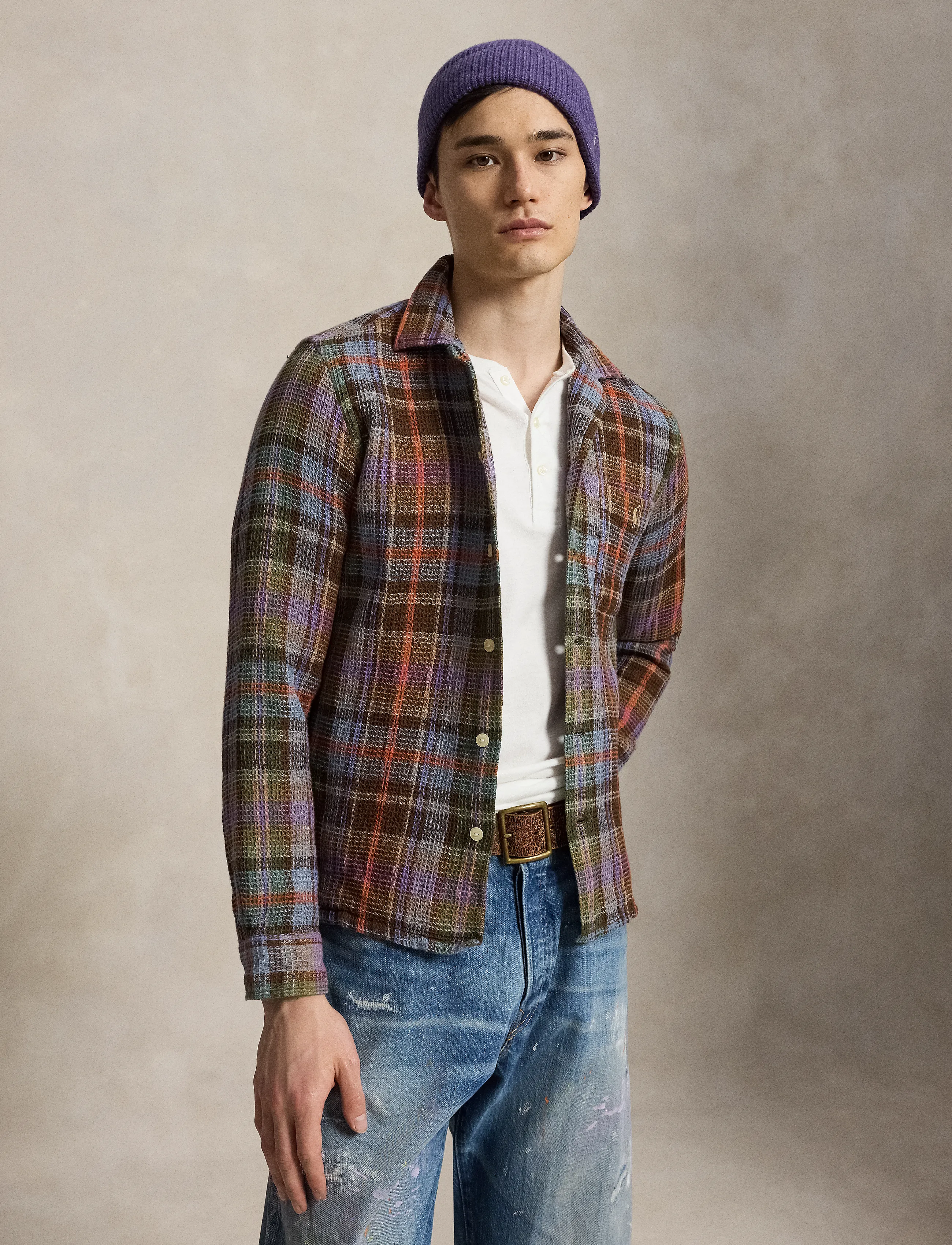 Polo Ralph Lauren Classic Fit Plaid Waffle Camp Shirt skjortor & blusar herr – bild 5