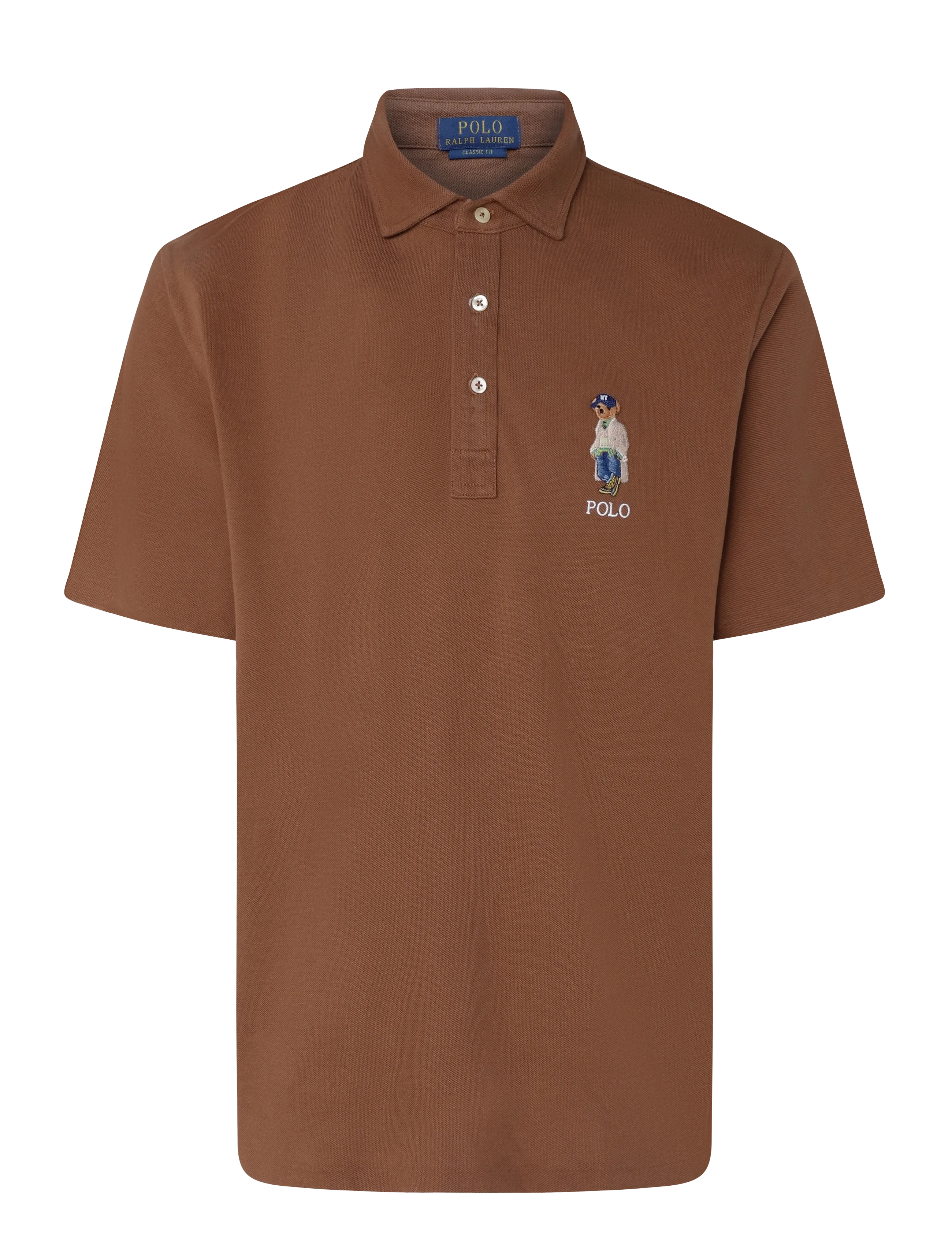 Polo Ralph Lauren - Classic Fit Polo Bear Mesh Polo Shirt - kurzärmelig - luggage brown- hr - 1