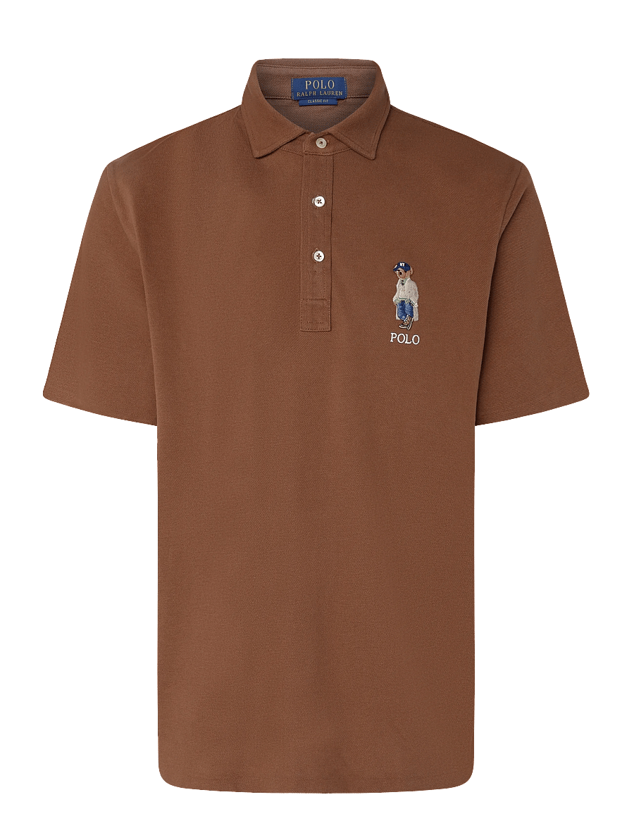 Polo Ralph Lauren - Classic Fit Polo Bear Mesh Polo Shirt - kurzärmelig - luggage brown- hr - 1
