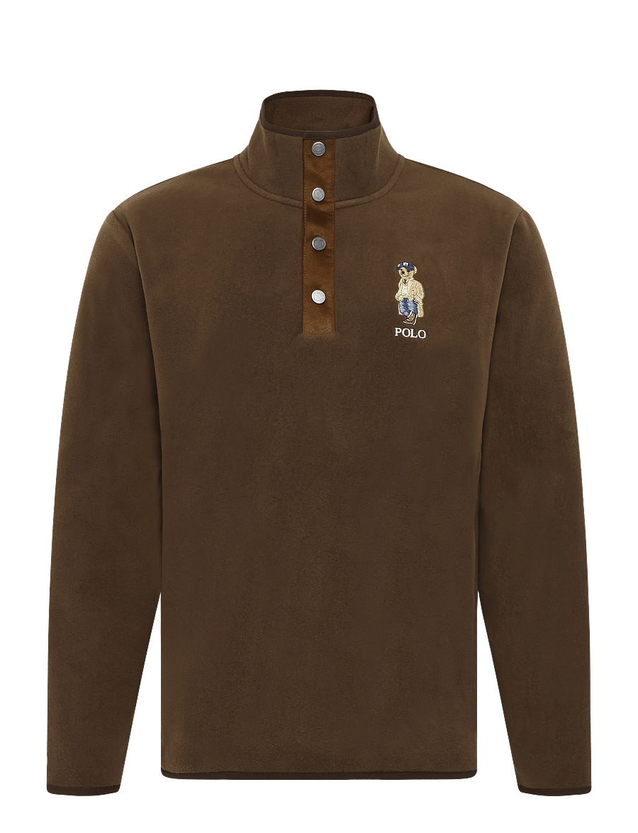 Polo Ralph Lauren - POLY FLEECE-KNT-SWEATSHIRT - teddytröjor - ntmg brwn-hrtg be - 0