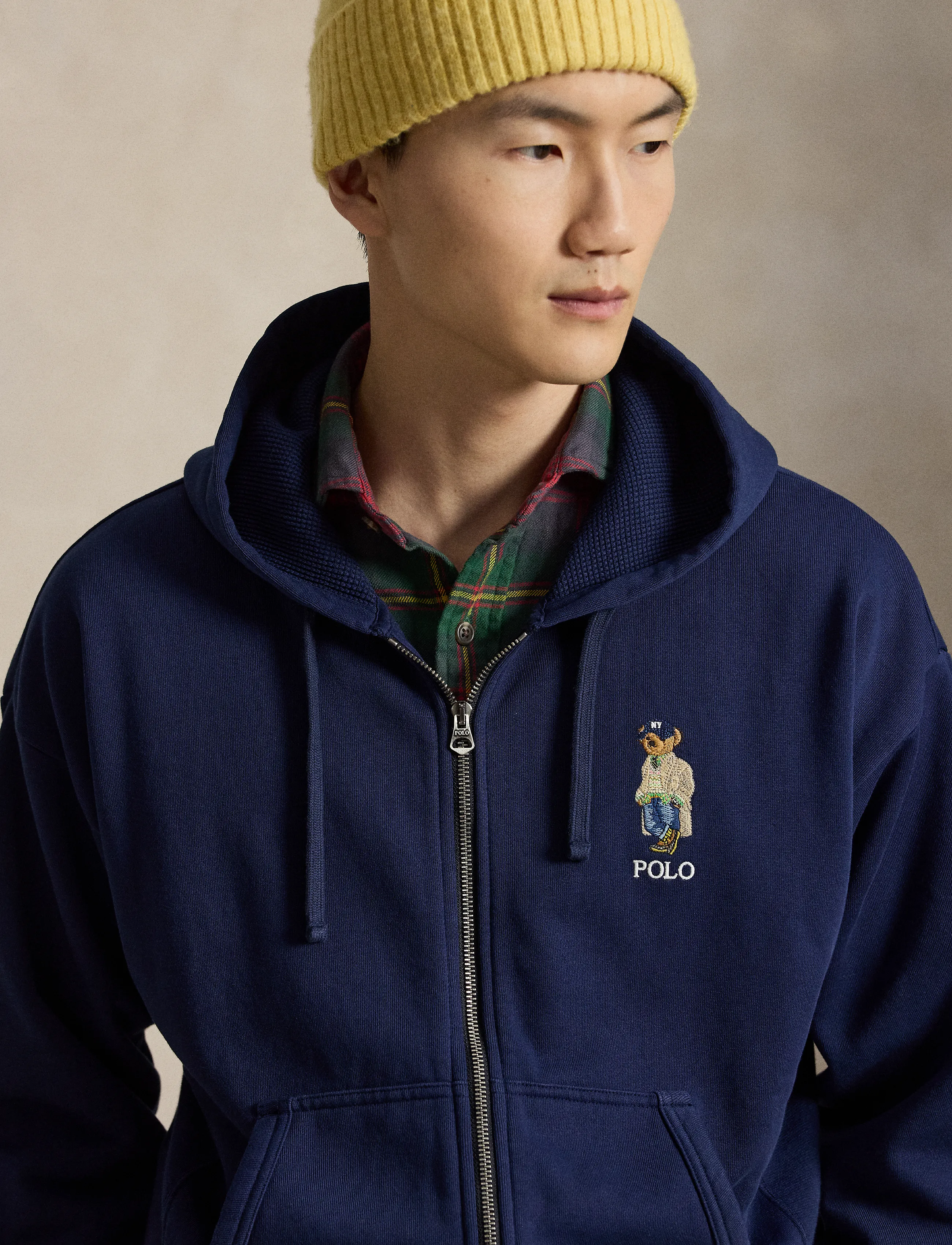 Vintage Fit Polo Bear Full-Zip Hoodie