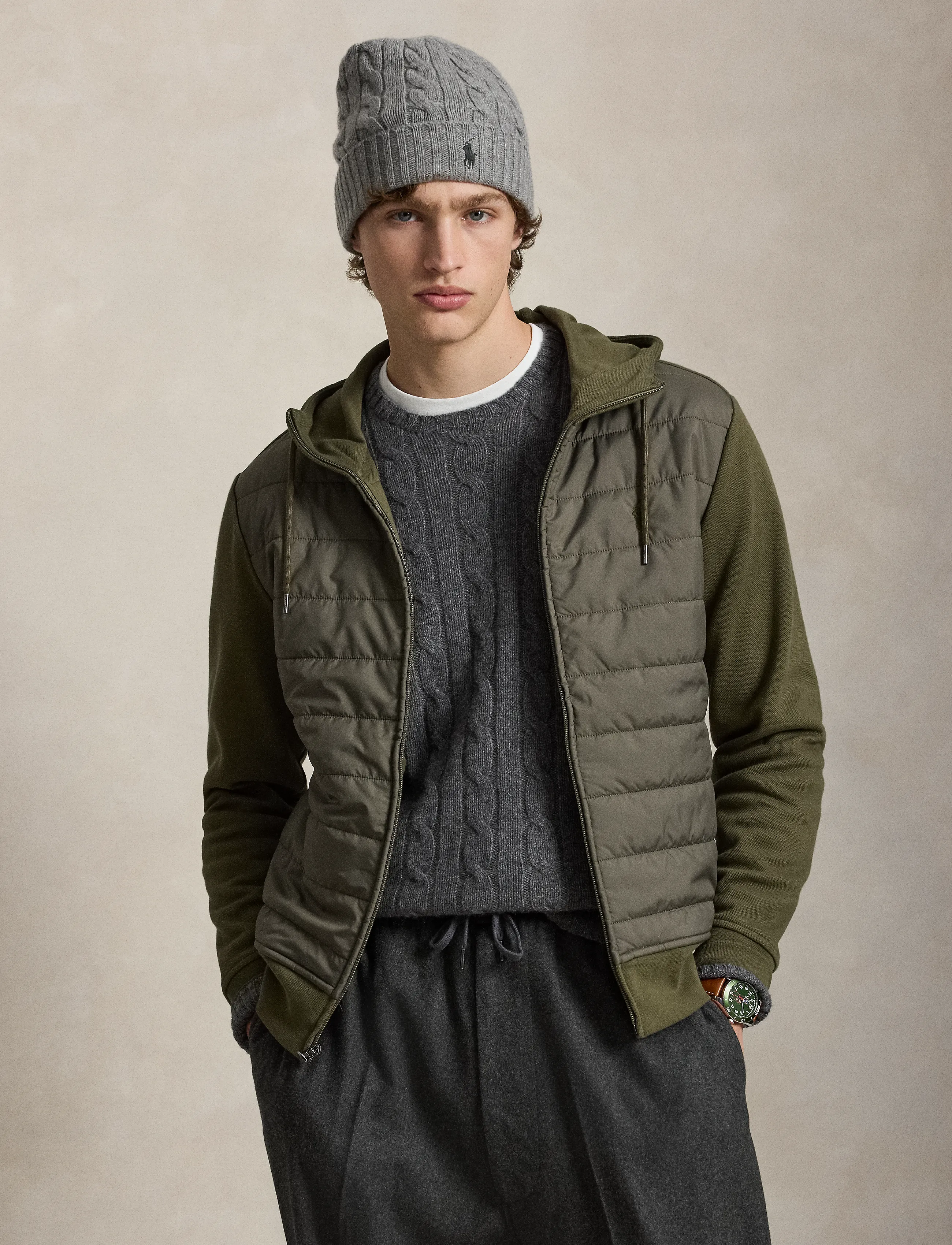 Polo Ralph Lauren - Hybrid Full-Zip Hoodie - hybridjakker - canopy olive - 1