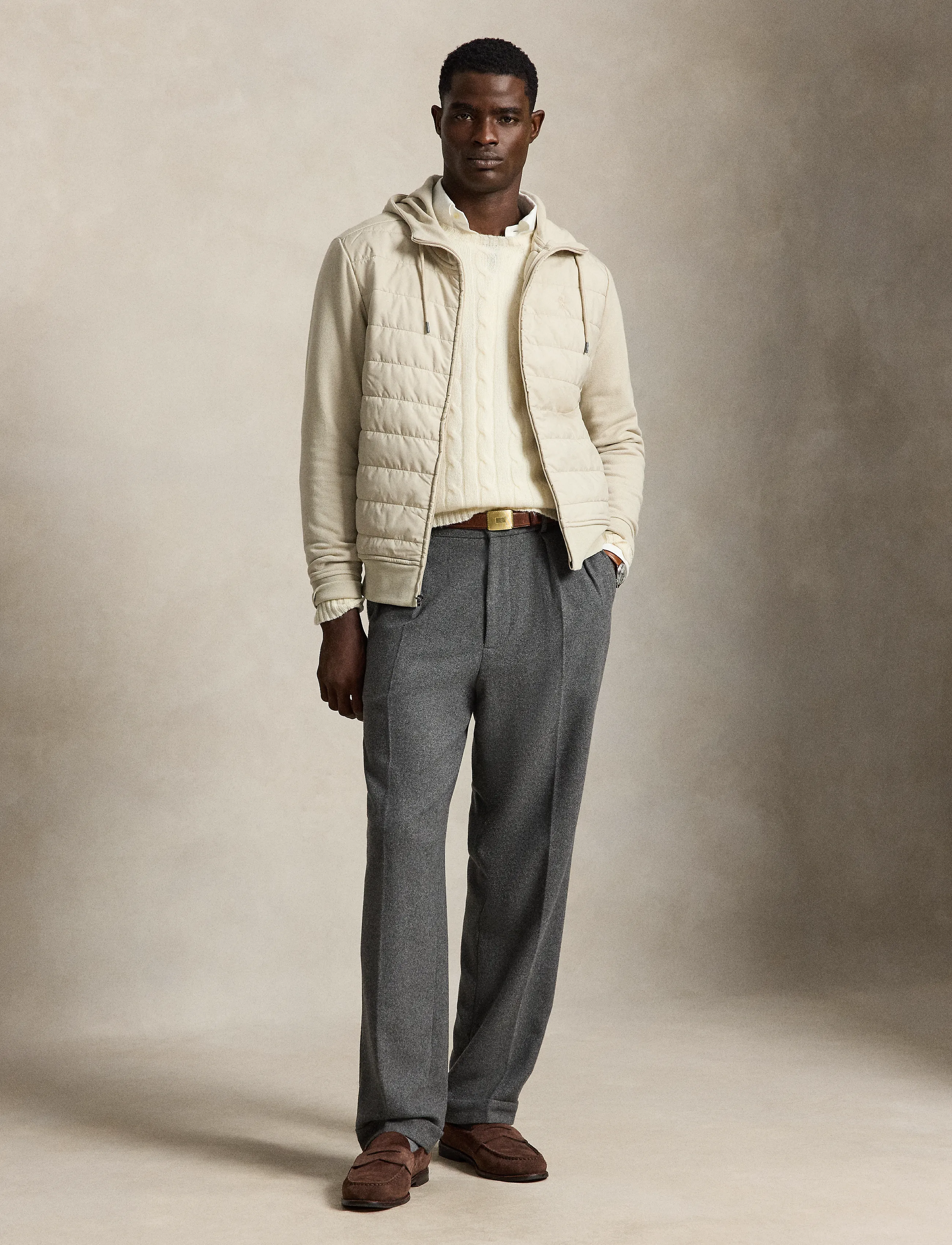 Polo Ralph Lauren Hybrid Full-Zip Hoodie - Jacken - STONEWARE GREY / grey